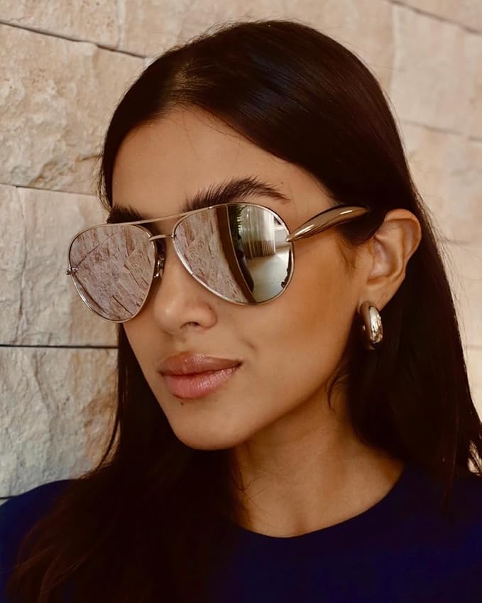 GUVIVI Gold Aviator Sunglasses - gambar 2