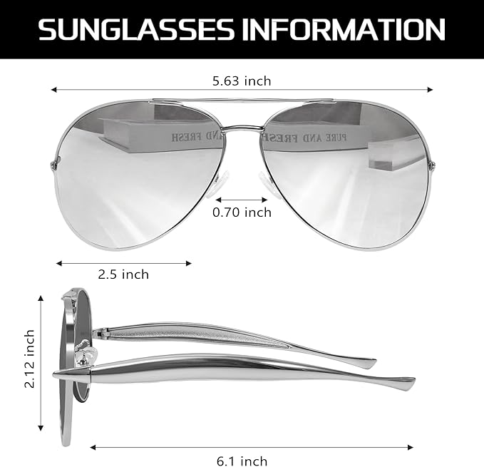 GUVIVI Gold Aviator Sunglasses - gambar 4
